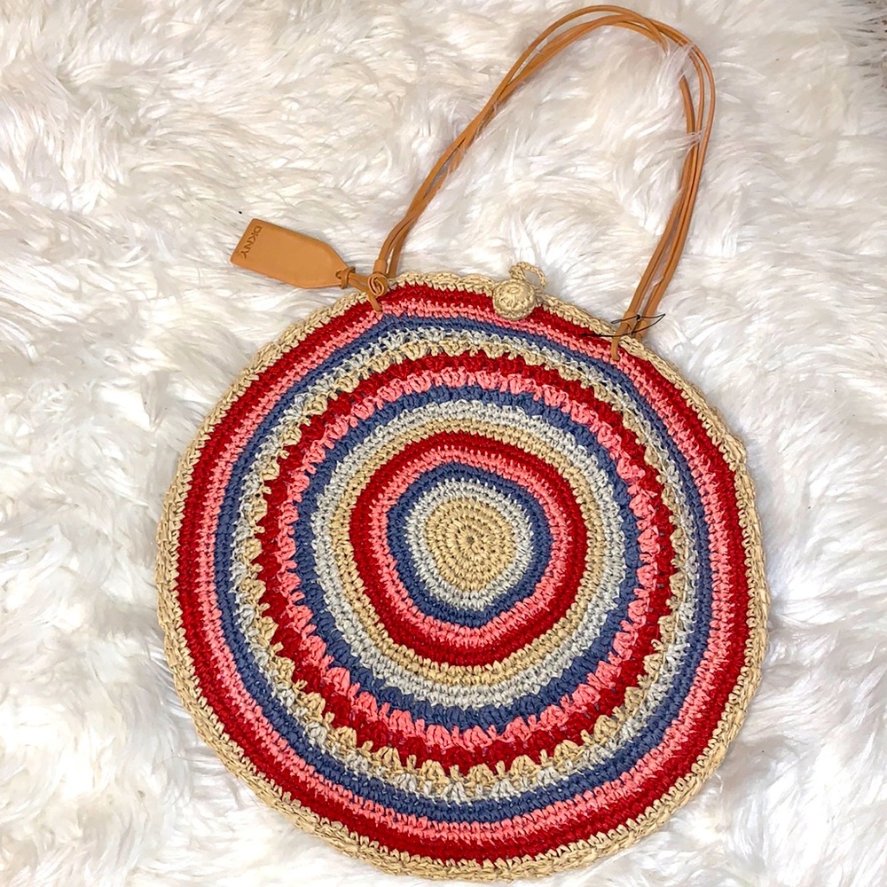 DKNY Cute Round Circular Pink Blue Bag Purse Circle Totebag
